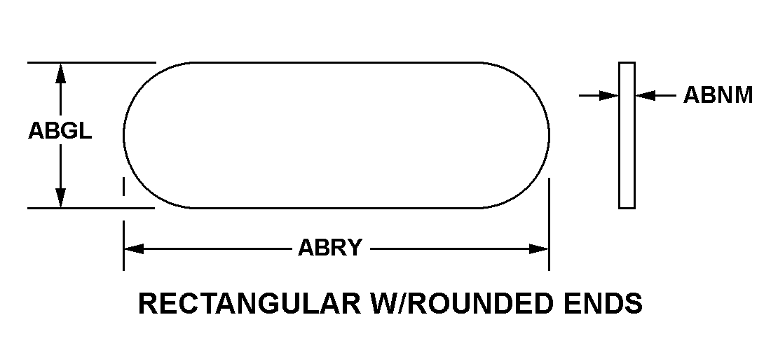 RECTANGULAR W/ROUNDED ENDS style nsn 9905-01-186-7322