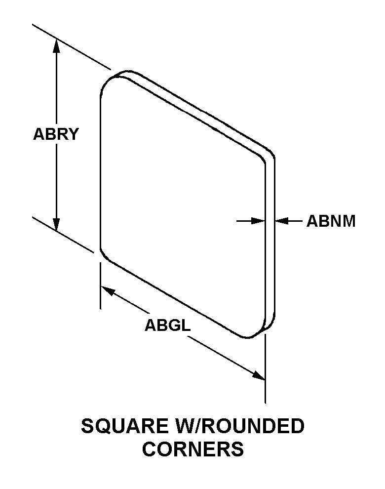 SQUARE W/ROUNDED CORNERS style nsn 9905-01-532-3481