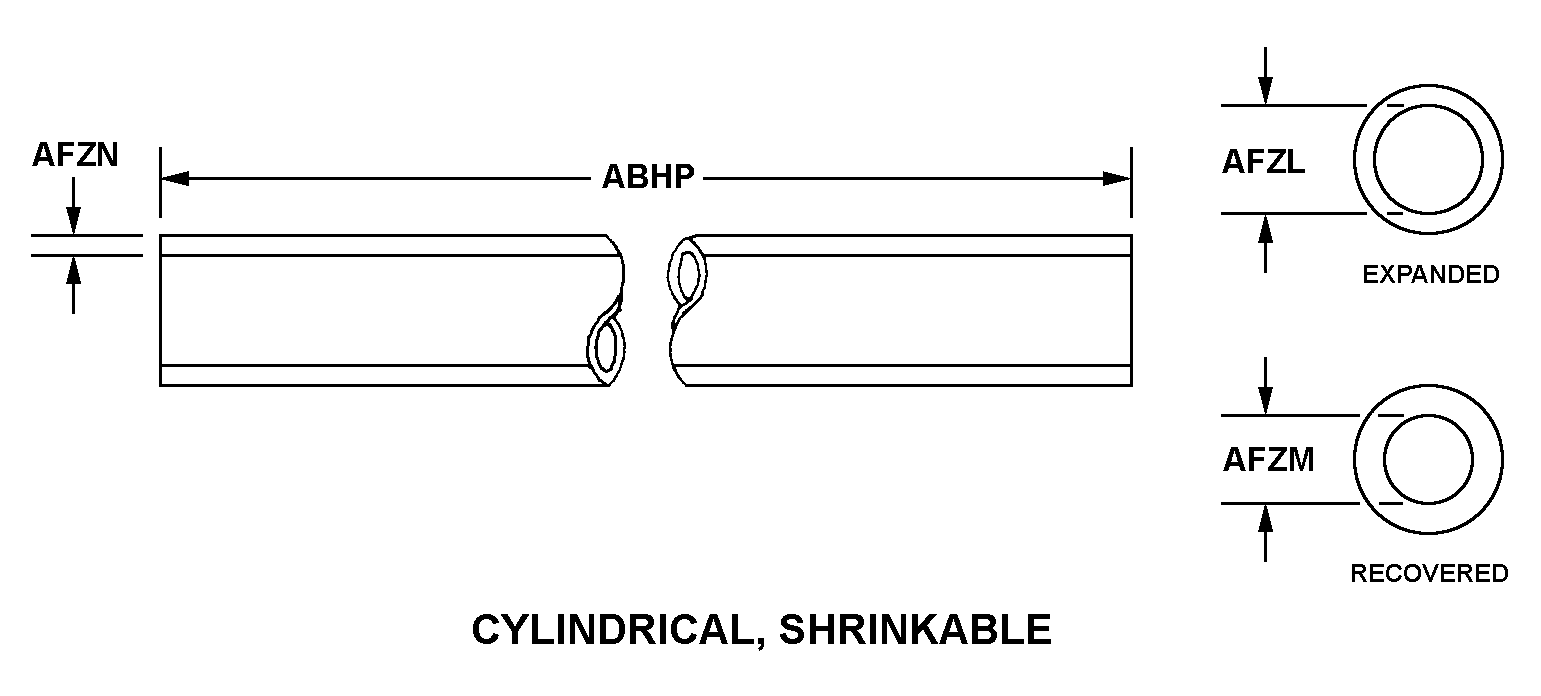 CYLINDRICAL, SHRINKABLE style nsn 5975-01-568-4080