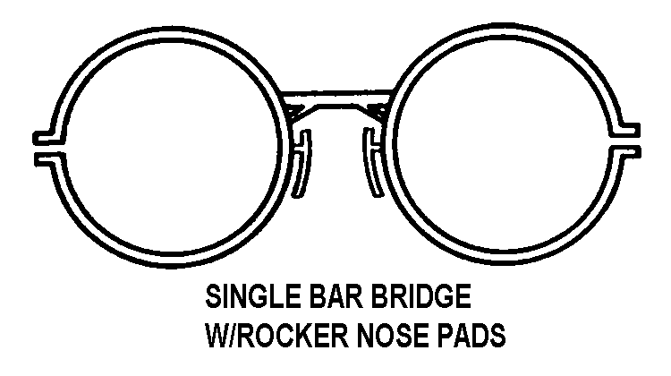 SINGLE BAR BRIDGE WITH ROCKER NOSE PADS style nsn 4240-00-269-9460