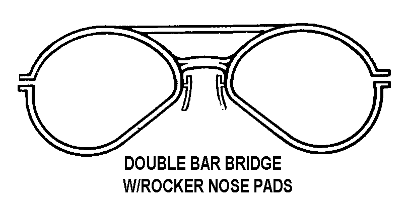 DOUBLE BAR BRIDGE WITH ROCKER NOSE PADS style nsn 4240-00-640-5520