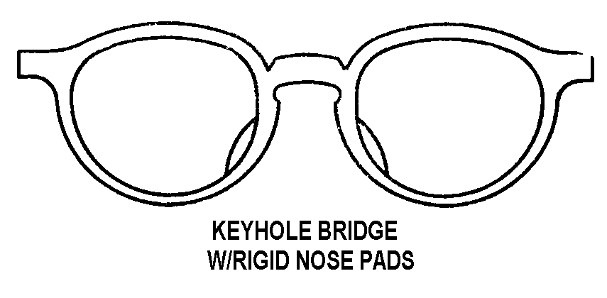 KEYHOLE BRIDGE WITH RIGID NOSE PADS style nsn 4240-00-911-9118
