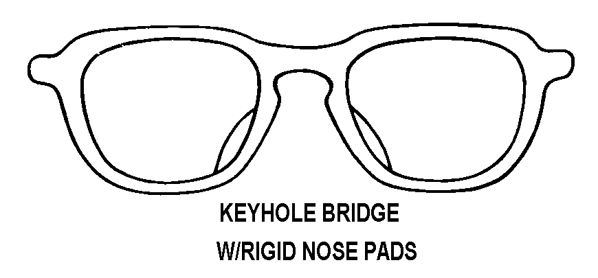 KEYHOLE BRIDGE WITH RIGID NOSE PADS style nsn 8465-01-627-5024