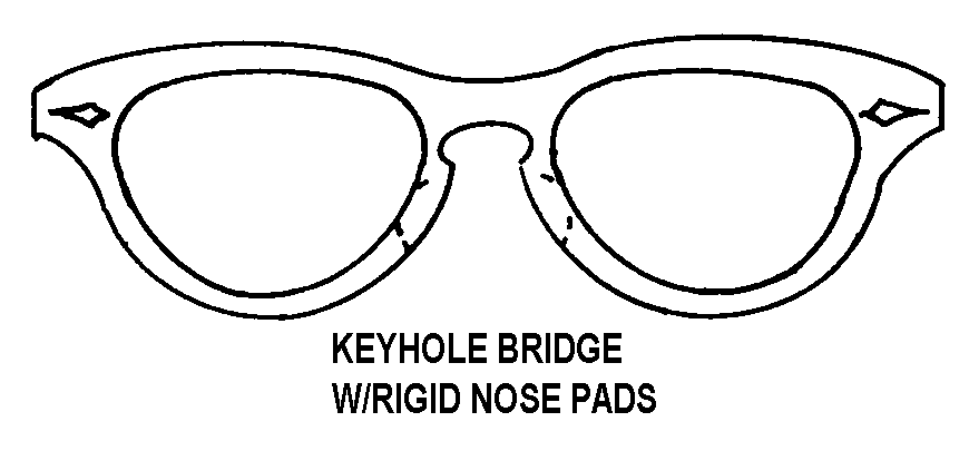 KEYHOLE BRIDGE WITH RIGID NOSE PADS style nsn 8465-01-627-5024