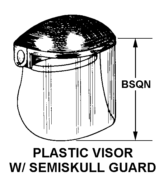 PLASTIC VISOR WITH SEMISKULL GUARD style nsn 4240-00-409-7825