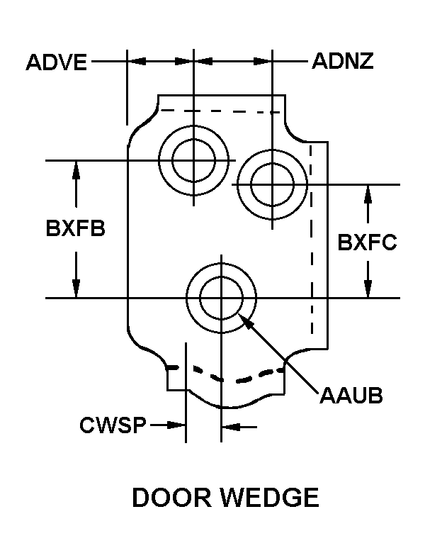 DOOR WEDGE style nsn 2540-01-297-3556