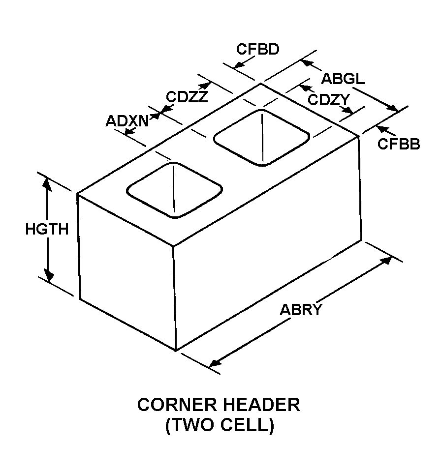 CORNER HEADER (TWO CELL) style nsn 5620-01-126-5472