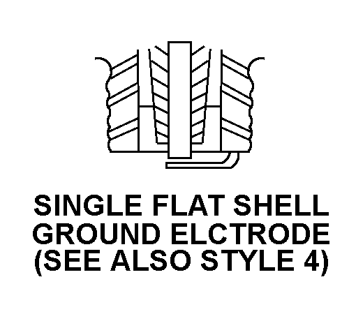 SINGLE FLAT SHELL GROUND ELECTRODE (SEE ALSO STYLE 4) style nsn 2920-01-623-1064