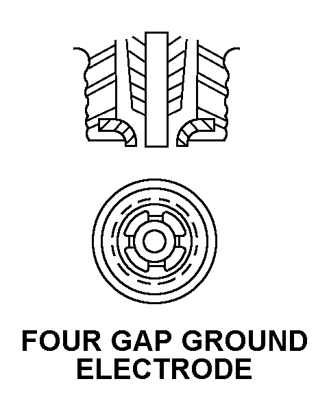 FOUR GAP GROUND ELECTRODE style nsn 2925-00-596-9775
