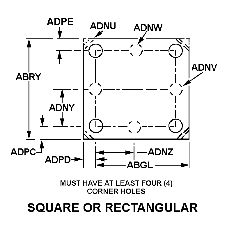 SQUARE OR RECTANGULAR style nsn 4330-01-491-5166