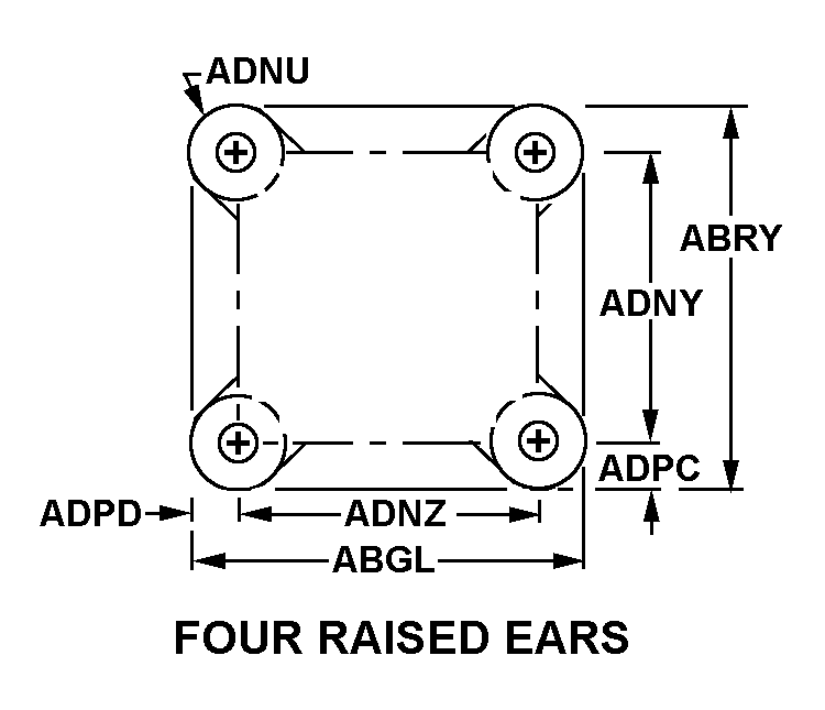 FOUR RAISED EARS style nsn 4730-01-533-2804