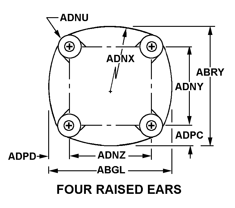 FOUR RAISED EARS style nsn 2945-00-862-3603