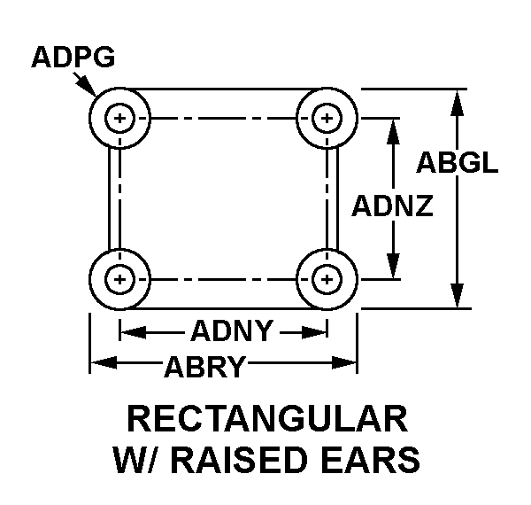 RECTANGULAR W/RAISED EARS style nsn 4330-01-257-8947