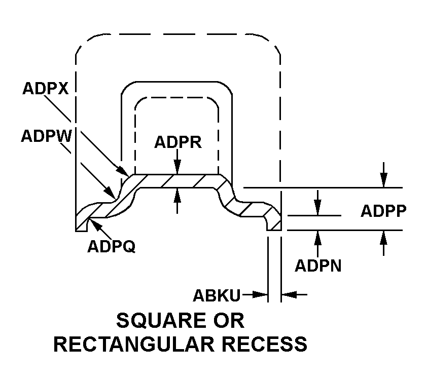 SQUARE OR RECTANGULAR RECESS style nsn 2520-01-062-5517