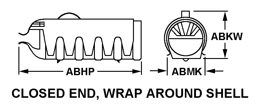 CLOSED END, WRAP AROUND SHELL style nsn 5999-01-517-7841