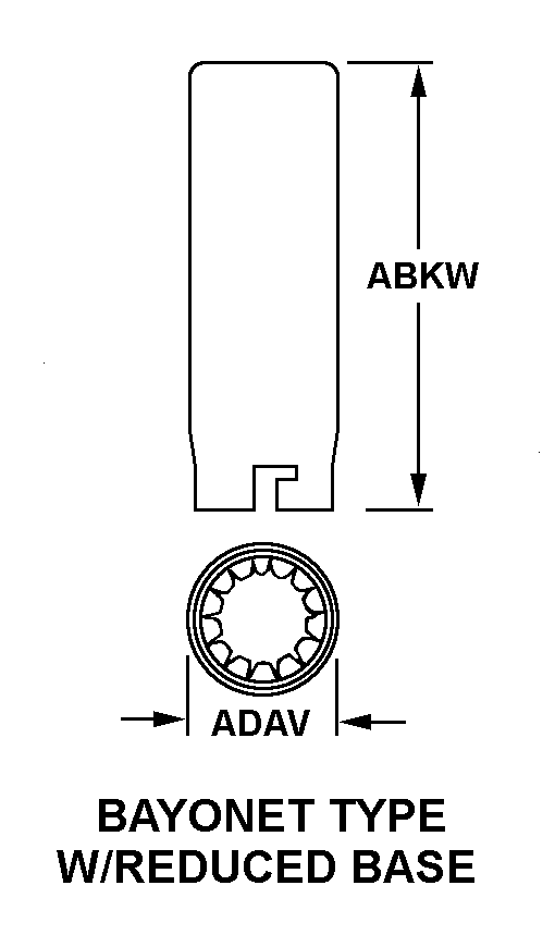 BAYONET TYPE W/REDUCED BASE style nsn 5960-00-985-2783