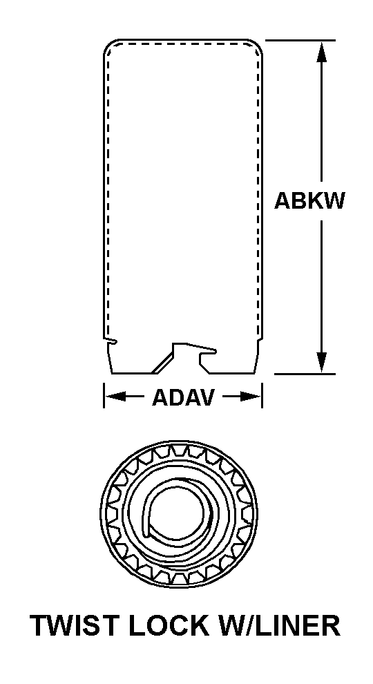 TWIST LOCK W/LINER style nsn 5960-00-578-8258