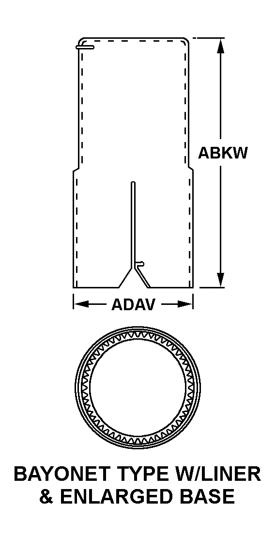 BAYONET TYPE W/LINER AND ENLARGED BASE style nsn 5999-01-335-8961