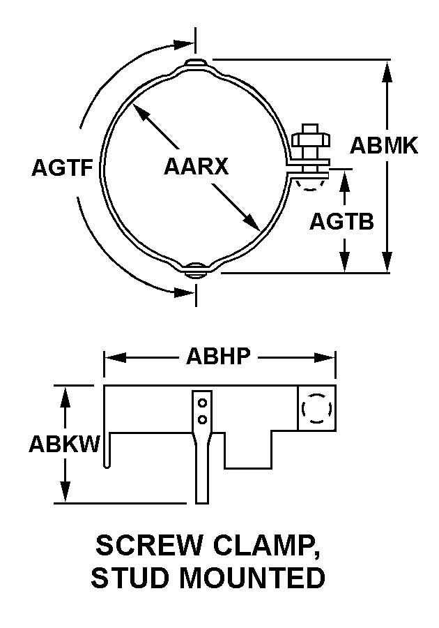SREW CLAMP, STUD MOUNTED style nsn 5935-01-466-7802