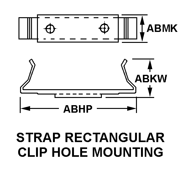 STRAP RECTANGULAR CLIP HOLE MOUNTING style nsn 5910-00-927-2956