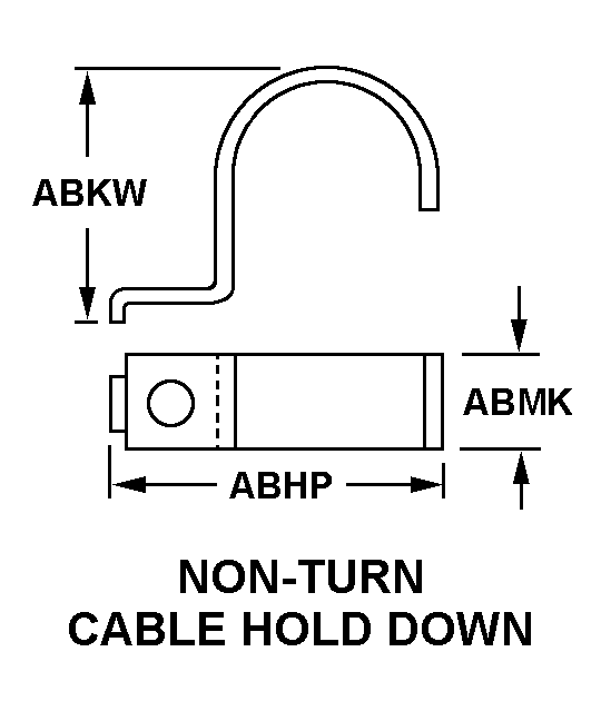 NON-TURN CABLE HOLD DOWN style nsn 5910-01-183-6453