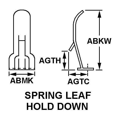SPRING LEAF HOLD DOWN style nsn 5960-00-262-7186