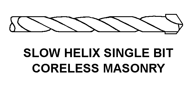 SLOW HELIX SINGLE BIT CORELESS MASONRY style nsn 5133-01-263-2305