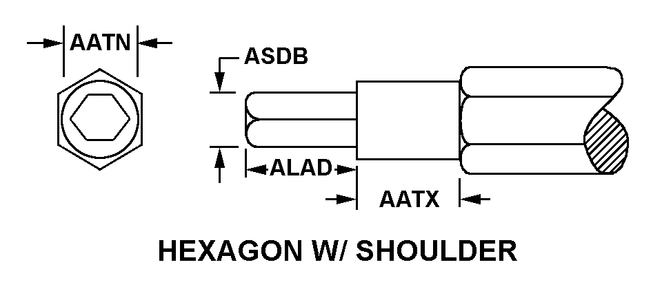 HEXAGON W/SHOULDER style nsn 5133-01-017-8304
