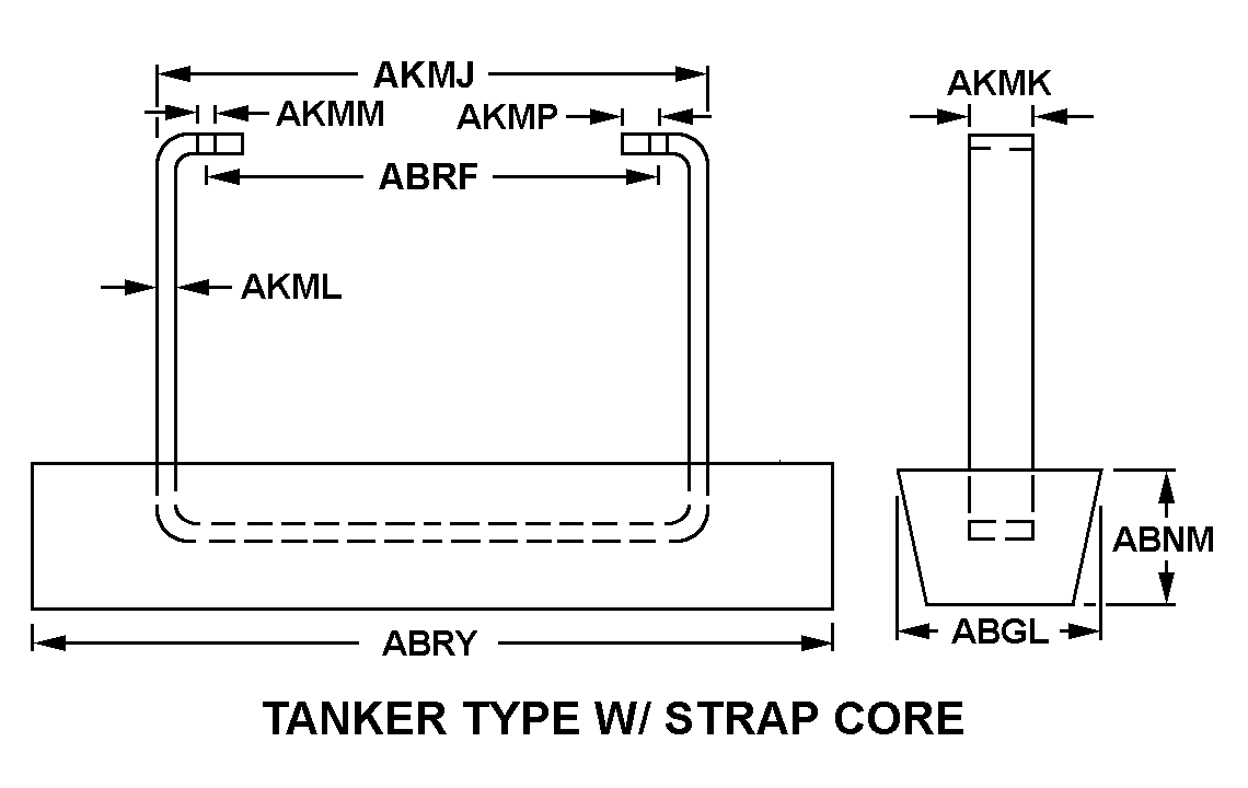 TANKER TYPE WITH STRAP CORE style nsn 5342-01-644-0155