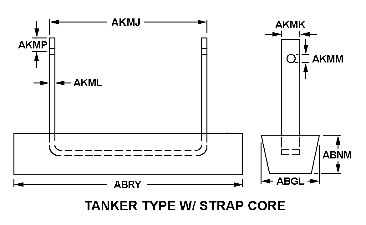 TANKER TYPE WITH STRAP CORE style nsn 5342-01-583-2687