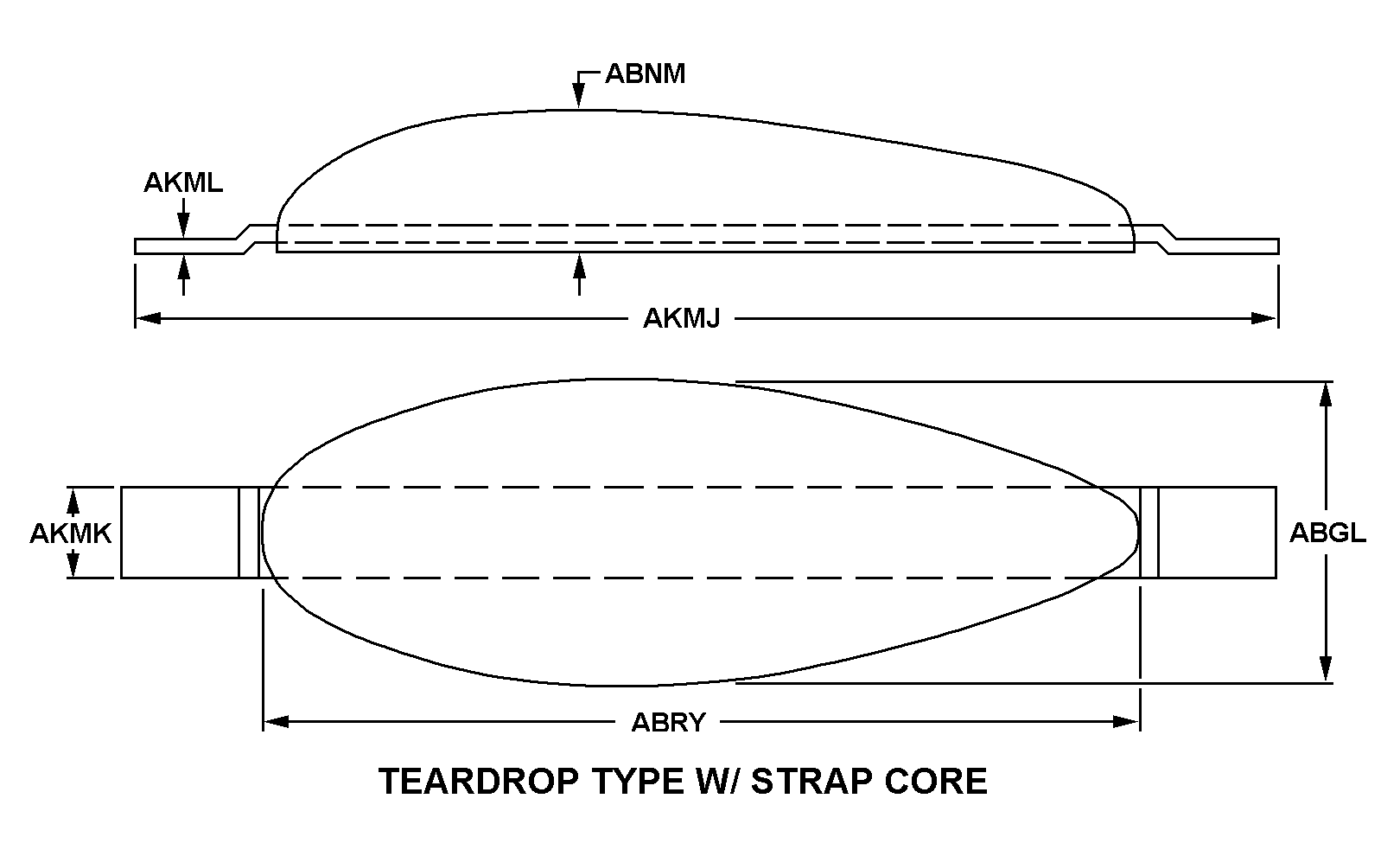 TEARDROP TYPE WITH STRAP CORE style nsn 5342-01-294-2332
