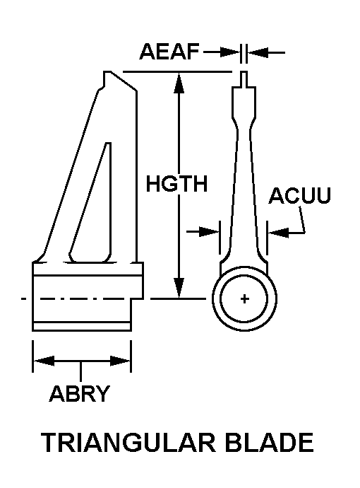 TRIANGULAR BLADE style nsn 1005-01-328-2206