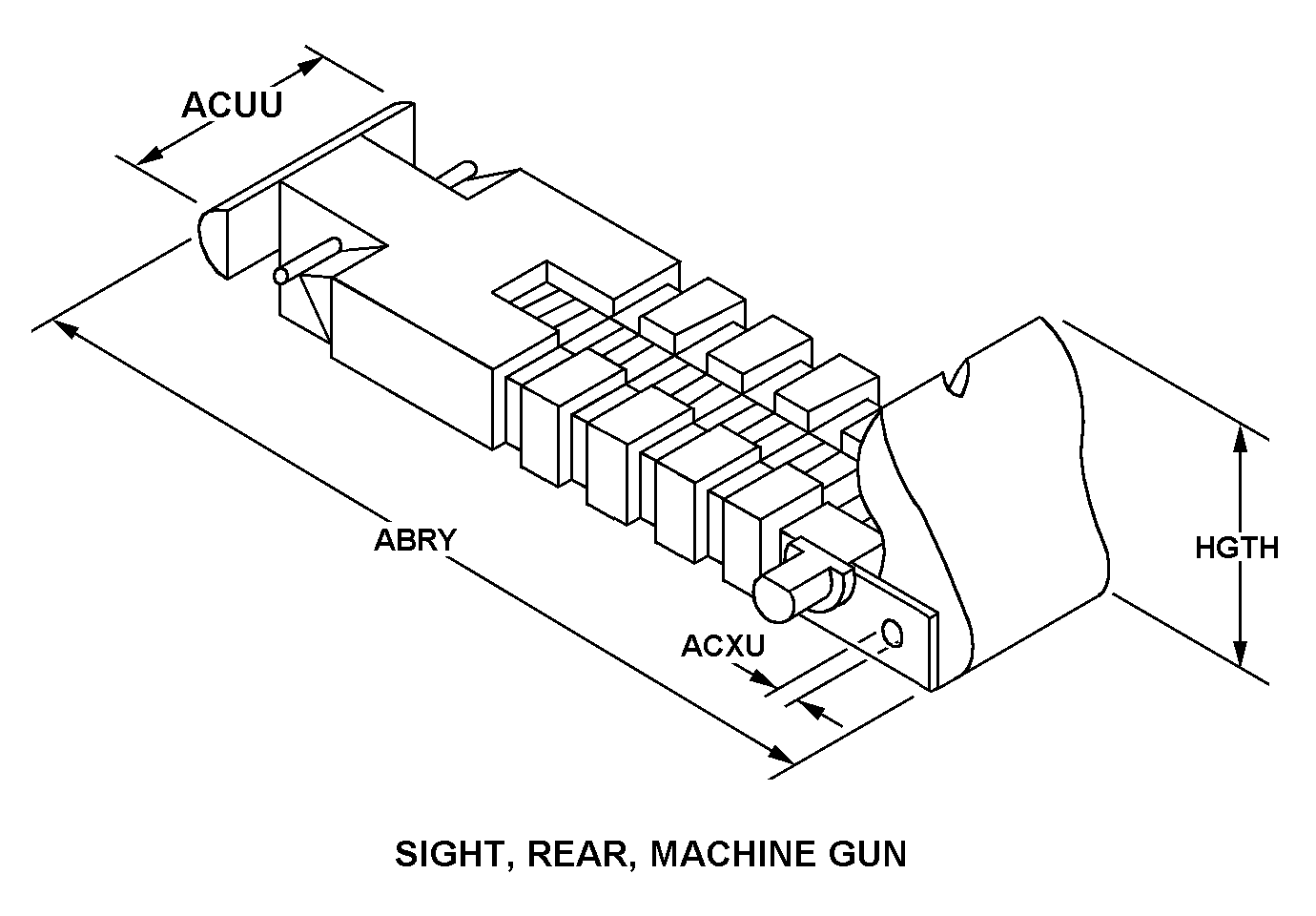 SIGHT, REAR, MACHINE GUN style nsn 1005-01-003-5475