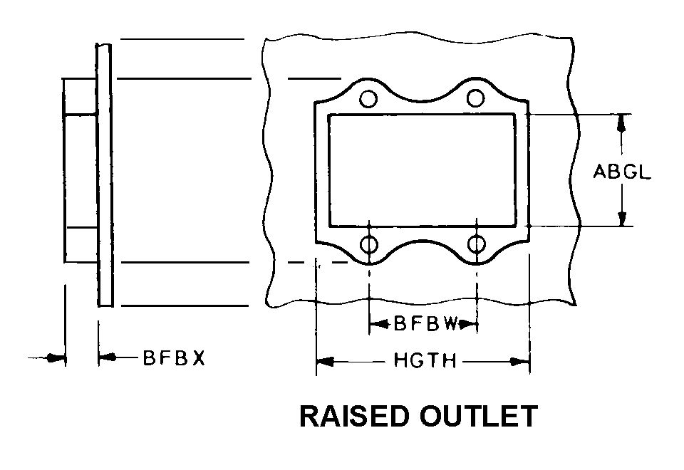 RAISED OUTLET style nsn 5975-01-097-2166