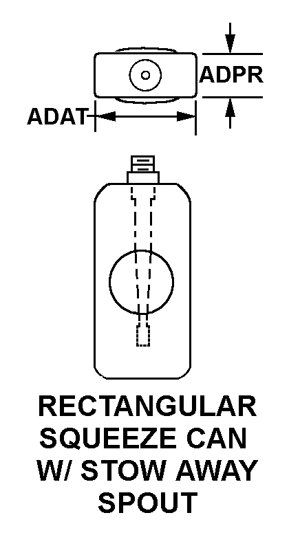 RECTANGULAR SQUEEZE CAN W/STOW AWAY SPOUT style nsn 4930-00-273-3640