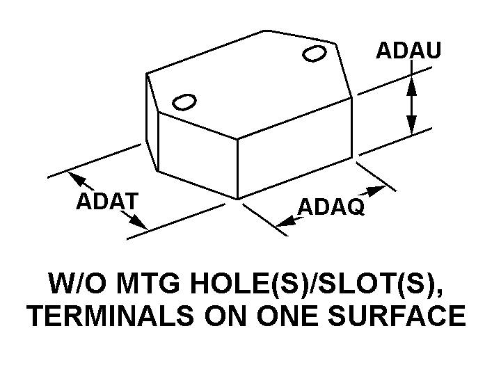 W/O MTG HOLE(S)/SLOT(S), TERMINAL(S) ON ONE SURFACE style nsn 5910-00-023-4998
