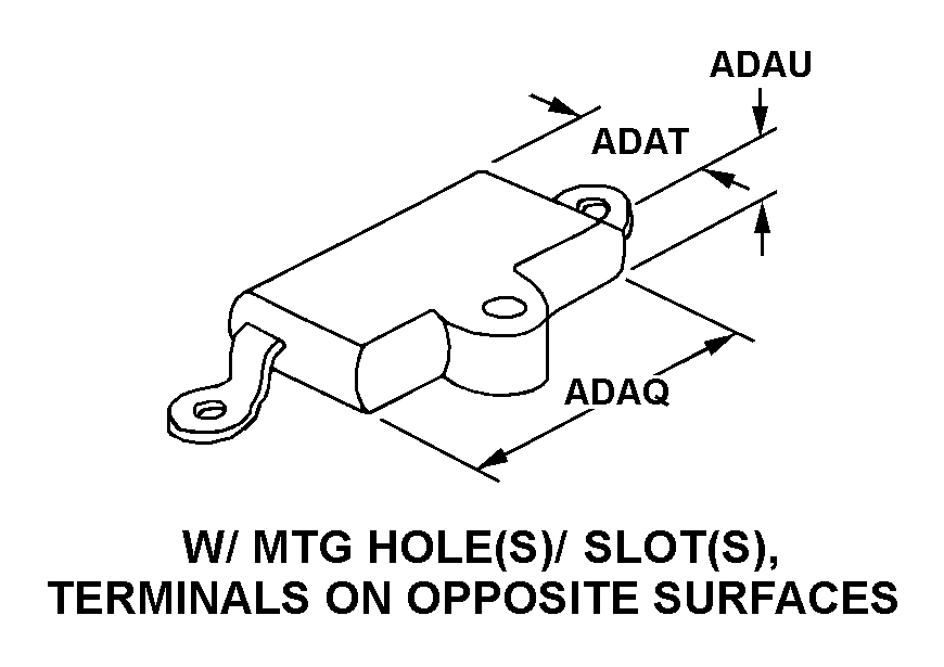 W/O MTG HOLE(S)/SLOT(S), TERMINALS ON OPPOSITE SURFACE style nsn 5910-01-521-1712