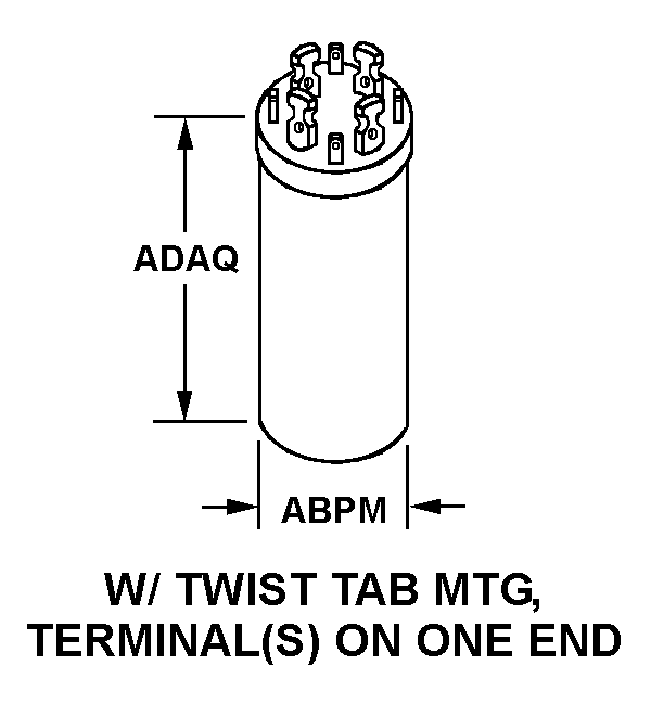 W/TWIST TAB MTG, TERMINAL(S) ON ONE END style nsn 5910-00-257-3696