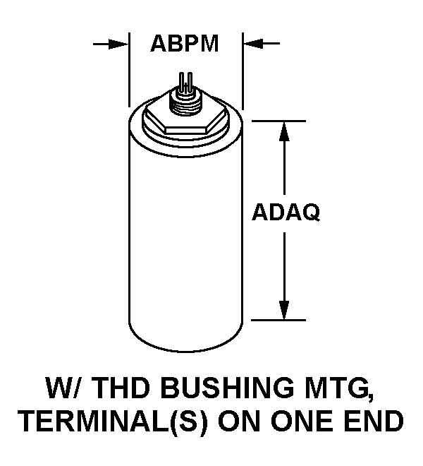 W/THD BUSHING MTG, TERMINAL(S) ON ONE END style nsn 5910-00-725-8593