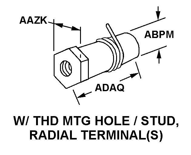 W/THD MTG HOLE/STUD, RADIAL TERMINAL(S) style nsn 5910-00-299-2317
