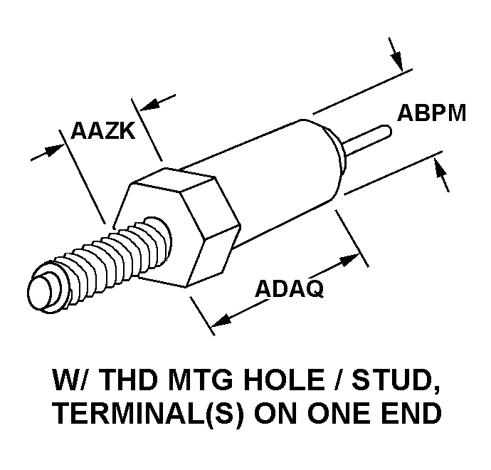 W/THD MTG HOLE/STUD, TERMINAL(S) ON ONE END style nsn 5910-01-354-5148