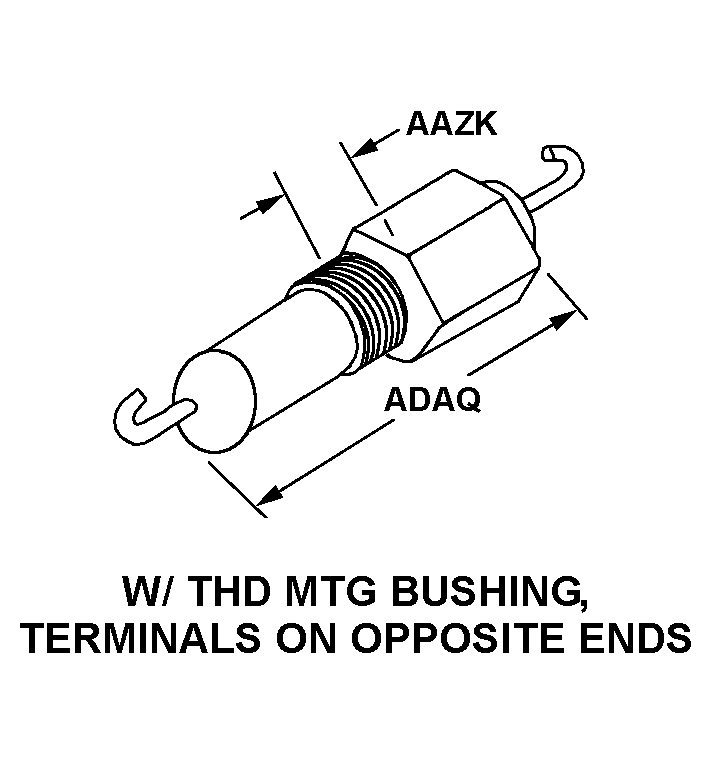 W/THD MTG BUSHING, TERMINALS ON OPPOSITE ENDS style nsn 5910-00-715-6135