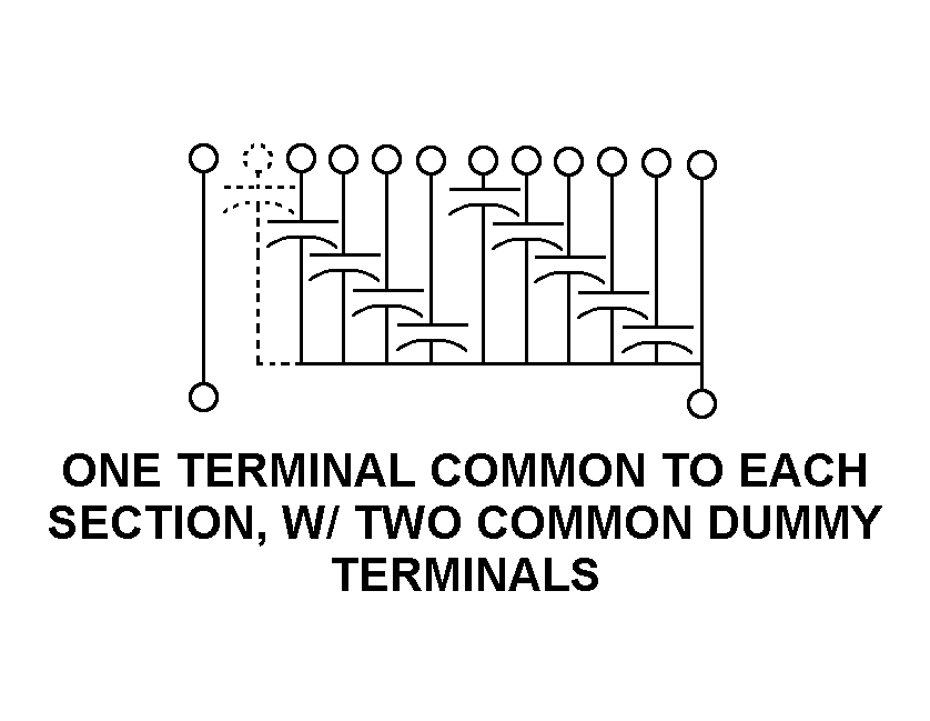 ONE TERMINAL COMMON TO EACH SECTION, W/T WO COMMON DUMMY TERMINALS style nsn 5910-01-421-6033