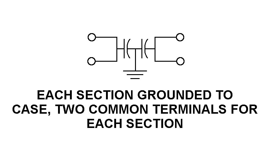 EACH SECTION GROUNDED TO CASE, TWO COMMO N TERMINALS FOR EACH SECTION style nsn 5910-01-644-4739