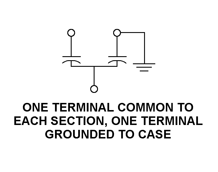 ONE TERMINAL COMMON TO EACH SECTION, ONE  TERMINAL GROUNDED TO CASE style nsn 5910-01-313-0535