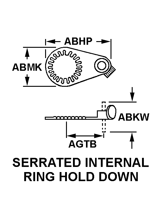 SERRATED INTERNAL RING HOLD DOWN style nsn 5960-00-170-4440