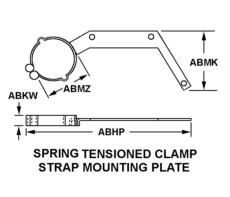 SPRING TENSIONED CLAMP STRAP MOUNTING PLATE style nsn 5935-01-269-1119