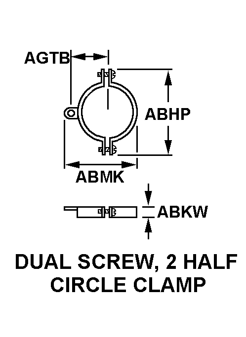 DUAL SCREW, 2 HALF CIRCLE CLAMP style nsn 5960-01-313-9388