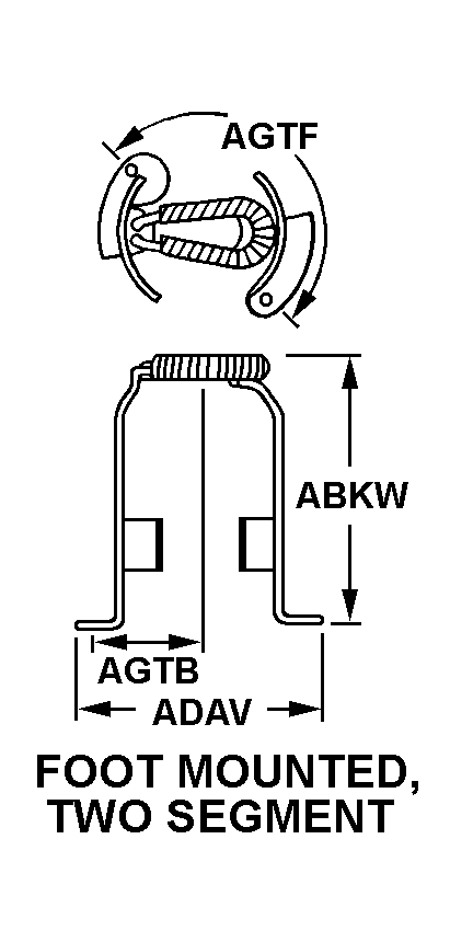 FOOT MOUNTED, TWO SEGMENT style nsn 5960-00-296-3175