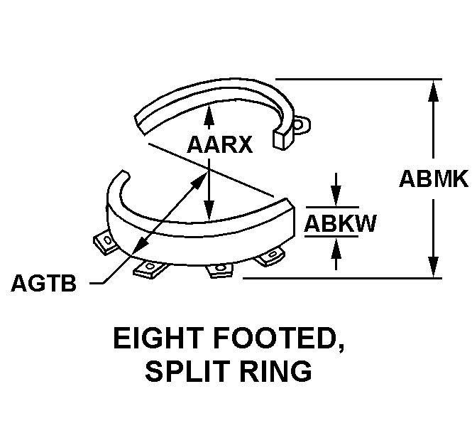 EIGHT FOOTED, SPLIT RING style nsn 5960-00-963-1285